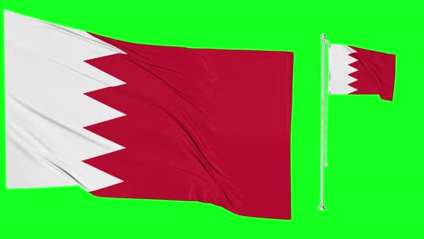 Green-Screen-Waving-Bahrein-Flag-or-flagpole
